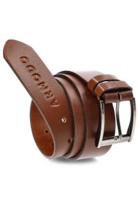 Brązowy Skórzany Pasek Męski Armodo. Kolor: brązowy. Materiał: skóra. Styl: casual #3