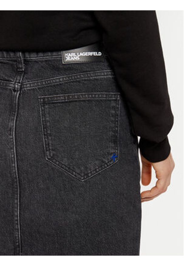 Karl Lagerfeld Jeans Spódnica jeansowa A1W12008 Szary Regular Fit. Kolor: szary. Materiał: bawełna