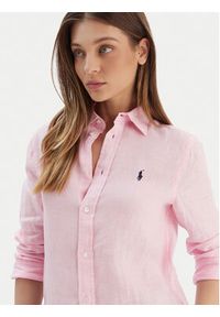 Polo Ralph Lauren Koszula 211970730514 Różowy Regular Fit. Typ kołnierza: polo. Kolor: różowy. Materiał: len #5