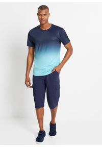 bonprix - T-shirt sportowy w cieniowanym kolorze. Kolor: niebieski. Styl: sportowy #3