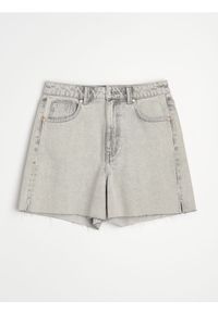 Sinsay - Jeansowe bermudy z rozcięciem na nogawce - szary. Kolor: szary. Materiał: jeans #1