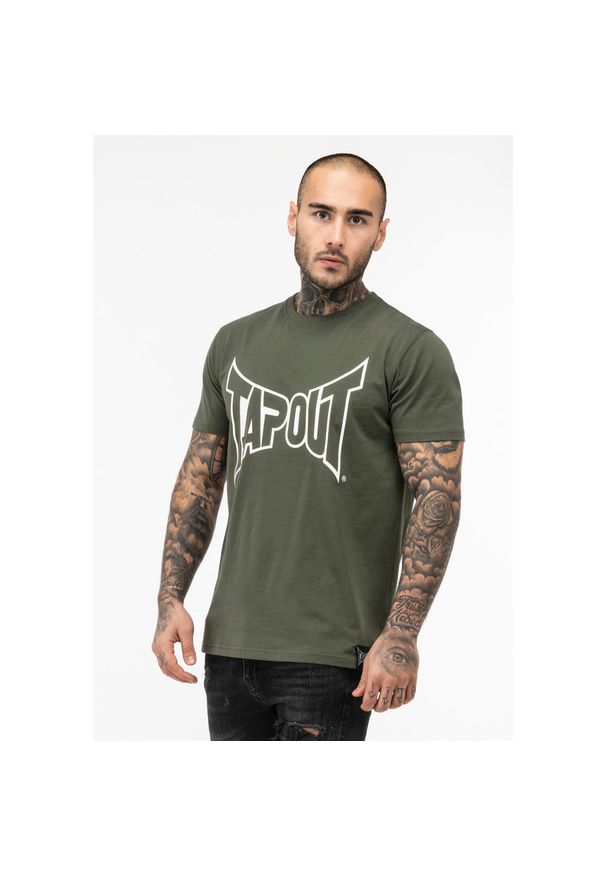 TAPOUT - T-shirt o klasycznym kroju Tapout Basic. Kolor: wielokolorowy, biały, zielony
