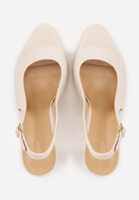 Renee - Beżowe Sandały Slingback VICES na Szpilce z Odkrytym Noskiem Blooma. Okazja: na co dzień, na ślub cywilny, na wesele. Zapięcie: pasek. Kolor: beżowy. Materiał: jeans. Obcas: na szpilce. Styl: casual #2