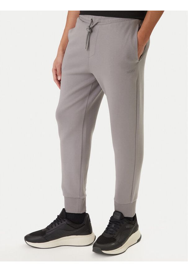 BOSS Spodnie dresowe Hadiko 50555505 Szary Regular Fit. Kolor: szary. Materiał: bawełna