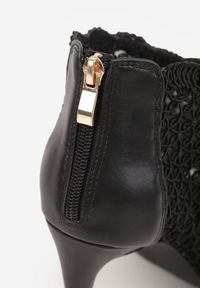 Renee - Czarne Eleganckie Ażurowe Sandały Vices na Szpilce Nelithin. Okazja: na spotkanie biznesowe. Kolor: czarny. Wzór: ażurowy. Obcas: na szpilce. Styl: elegancki #7