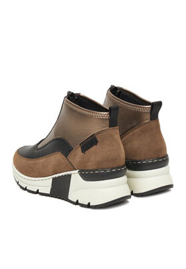 Rieker Botki N6352-25 Brązowy. Kolor: brązowy. Materiał: materiał