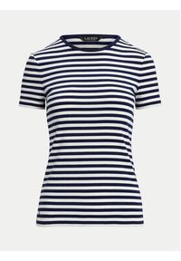 Lauren Ralph Lauren - LAUREN RALPH LAUREN T-Shirt 200957662001 Granatowy Slim Fit. Kolor: niebieski. Materiał: bawełna