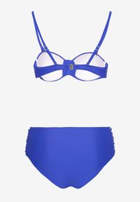 Renee - Niebieskie Bikini Figi i Usztywniany Biustonosz z Marszczeniem Vintelle. Kolor: niebieski #6