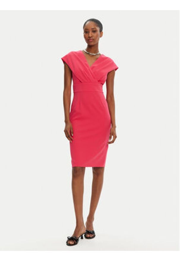 Rinascimento Sukienka koktajlowa CFC0122760003 Różowy Regular Fit. Kolor: różowy. Materiał: syntetyk. Styl: wizytowy