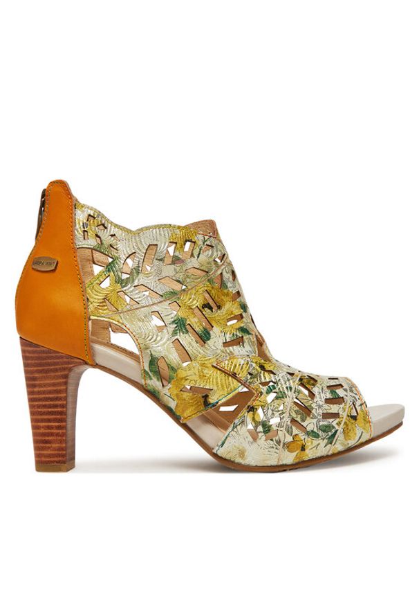 Laura Vita Sandały Albane 048 Żółty. Kolor: żółty. Materiał: skóra