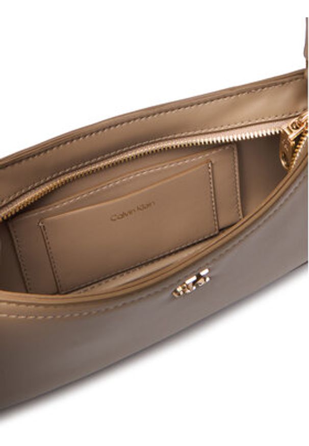 Calvin Klein Torebka Ck Small Shoulder Bag LV04F3170G Beżowy. Kolor: beżowy. Materiał: skórzane