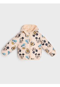 Sinsay - Pikowana kurtka puffer z kapturem Mickey Mouse - beżowy. Typ kołnierza: kaptur. Kolor: beżowy. Wzór: motyw z bajki #1