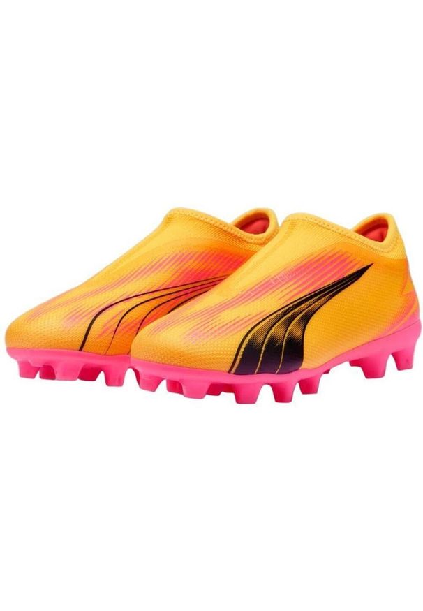Puma - Buty Piłkarskie Ultra Match Dla Dzieci. Kolor: pomarańczowy, wielokolorowy, żółty. Sport: piłka nożna