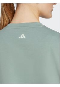 Adidas - adidas Bluza Yoga Studio Crop Sweatshirt HR5086 Zielony Loose Fit. Kolor: zielony. Materiał: syntetyk #4
