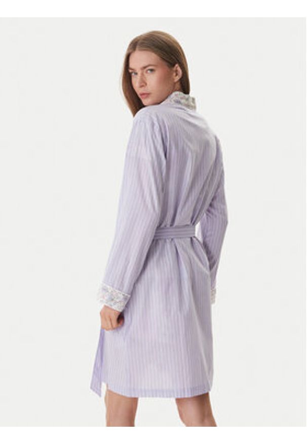 Lauren Ralph Lauren - LAUREN RALPH LAUREN Szlafrok ILN42497 Fioletowy. Kolor: fioletowy. Materiał: bawełna