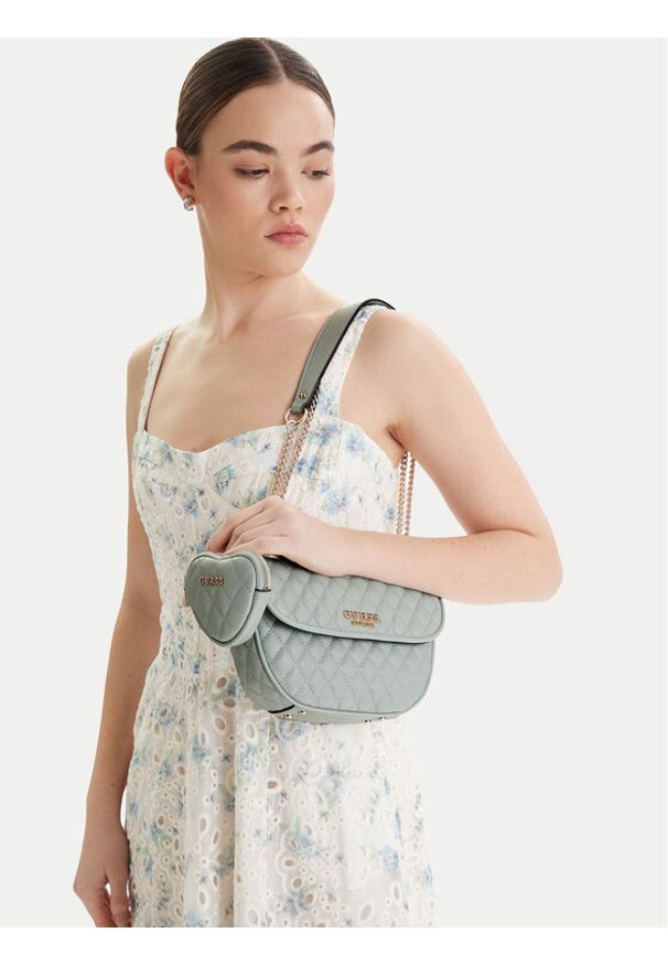 Guess Torebka Atabey HWQG98 94210 Niebieski. Kolor: niebieski. Materiał: skórzane