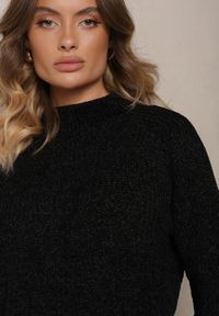 Renee - Czarny Casualowy Golf z Wiskozą Zerinia. Okazja: na co dzień. Typ kołnierza: golf. Kolor: czarny. Materiał: wiskoza. Styl: casual #3