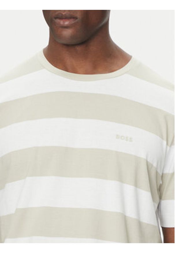 BOSS T-Shirt TalesStripe 50499334 Beżowy Relaxed Fit. Kolor: beżowy. Materiał: bawełna