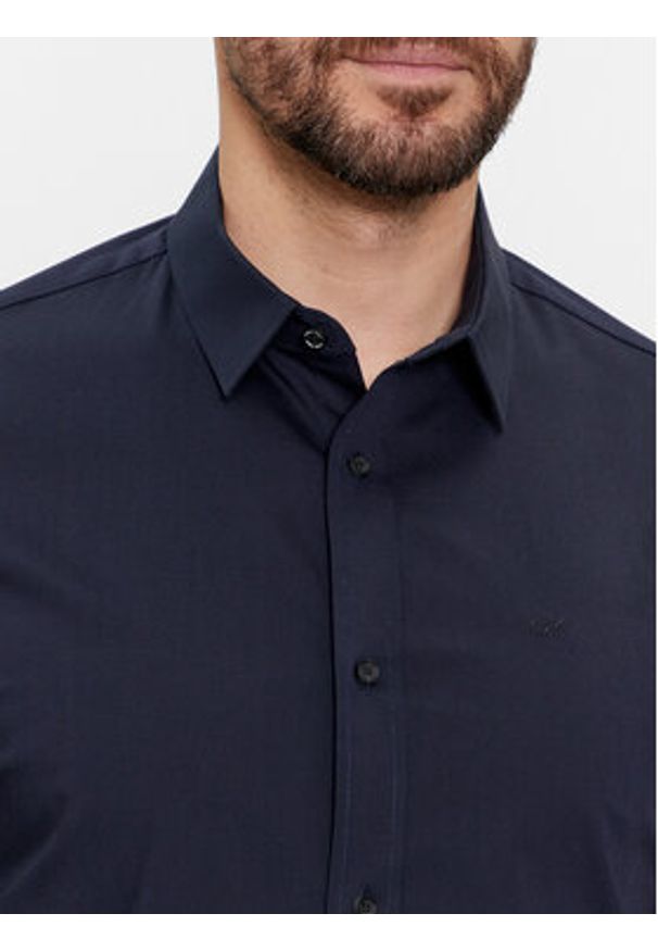 Calvin Klein Koszula K10K110856 Granatowy Slim Fit. Kolor: niebieski. Materiał: bawełna