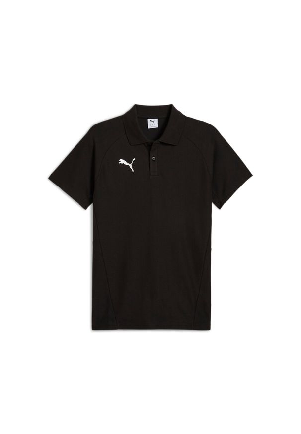 Polo Puma TeamEvostripe. Typ kołnierza: polo. Kolor: czarny. Sport: piłka nożna