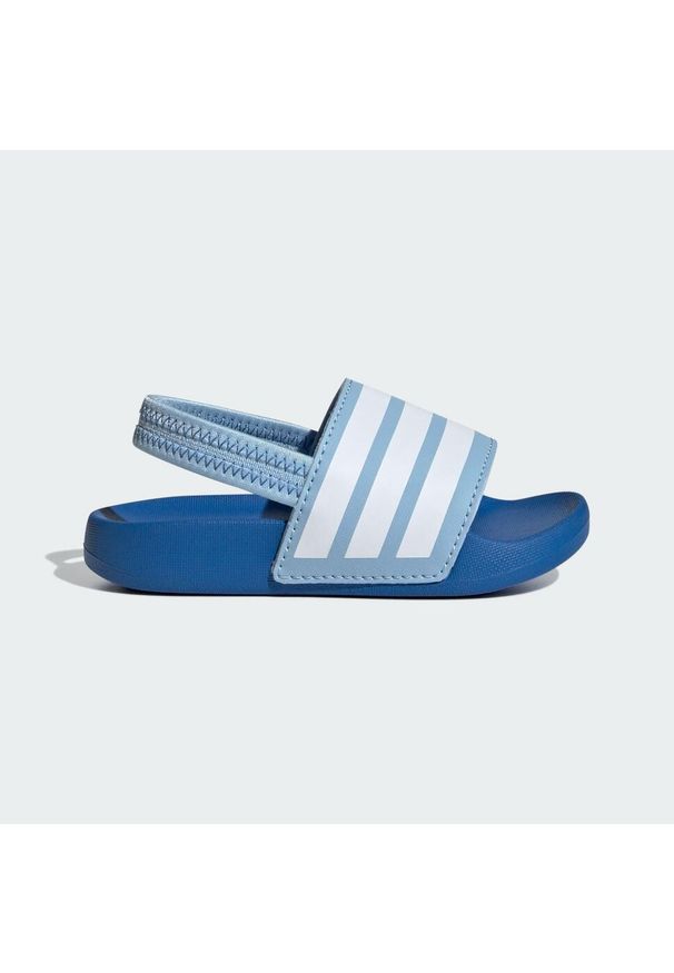 Adidas - Klapki adilette Estrap Kids. Kolor: biały, wielokolorowy, niebieski