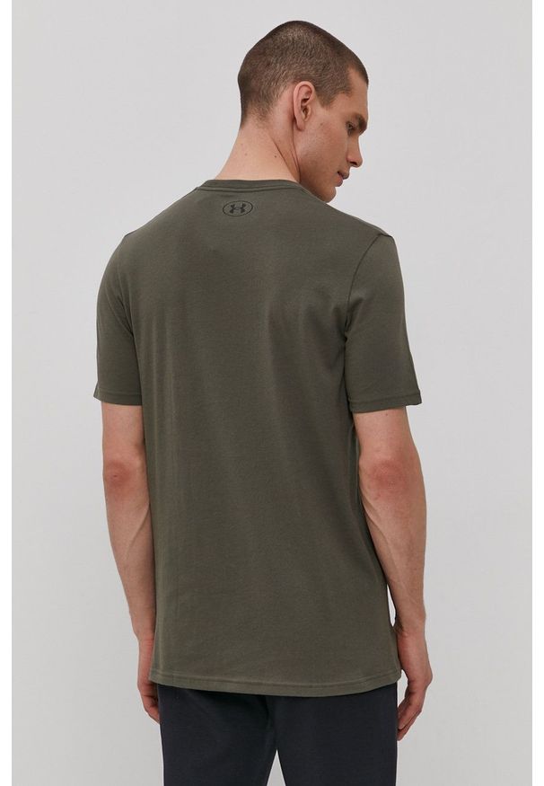 Under Armour - T-shirt. Okazja: na co dzień. Kolor: zielony. Wzór: nadruk. Styl: casual