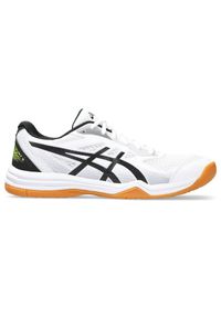 Buty do badmintona męskie Asics Upcourt 5 WH 103. Kolor: wielokolorowy, żółty, czarny, biały, niebieski. Materiał: guma, materiał, syntetyk
