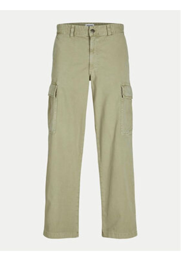Jack & Jones Spodnie materiałowe Bill 12269379 Beżowy Wide Leg. Kolor: beżowy. Materiał: bawełna