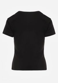 Renee - Czarny Bawełniany T-shirt Melinthe. Okazja: na co dzień. Kolor: czarny. Materiał: bawełna. Długość rękawa: krótki rękaw. Długość: krótkie. Styl: casual #2