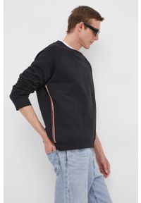 Paul Smith bluza z domieszką wełny męska kolor czarny gładka. Kolor: czarny. Materiał: wełna. Długość rękawa: raglanowy rękaw. Wzór: gładki #3