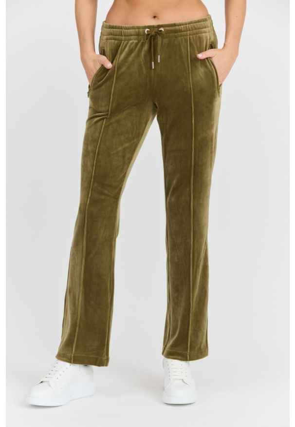 Juicy Couture - JUICY COUTURE Damskie zielone spodnie dresowe Tina Track Pant, Rozmiar XS. Kolor: zielony. Materiał: dresówka