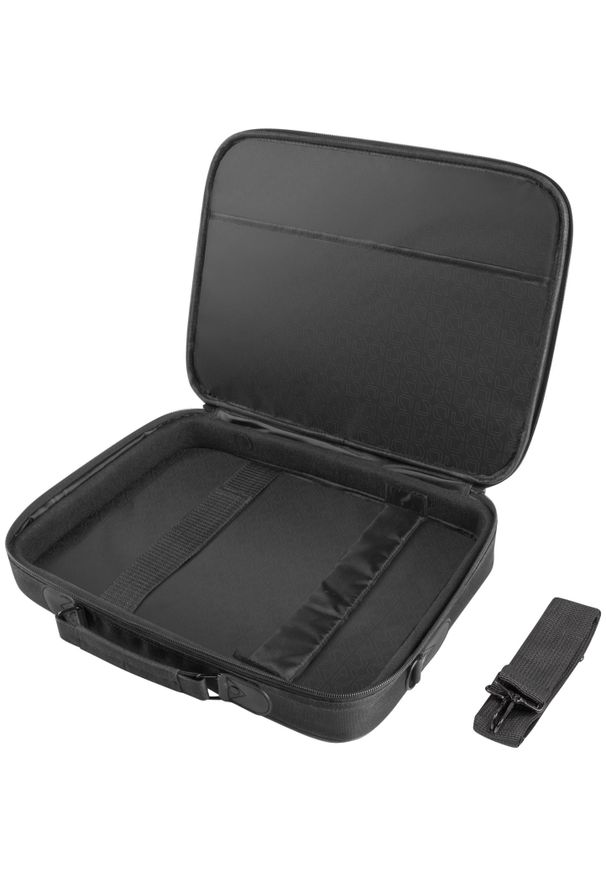 NATEC - Torba Natec Impala 2 17.3'' Onyx czarny. Kolor: czarny. Materiał: materiał. Wzór: paski. Styl: klasyczny, biznesowy, elegancki