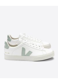 Veja - VEJA - Sneakersy Campo Matcha. Kolor: biały. Materiał: bawełna, guma, zamsz, materiał. Szerokość cholewki: normalna. Wzór: aplikacja #6