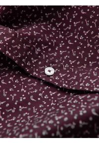 Ombre Clothing - Koszula męska bawełniana we wzory SLIM FIT - bordowa V5. Kolor: czerwony. Materiał: bawełna. Styl: klasyczny #8