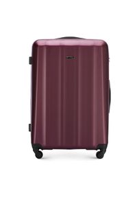 Wittchen - Duża walizka z polikarbonu fakturowana bordowa. Kolor: czerwony. Materiał: guma. Styl: klasyczny #1