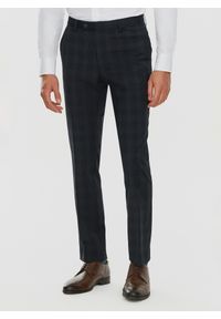 Pako Lorente - PAKO LORENTE – Męskie spodnie garniturowe w odcieniu granatowym. Kolor: niebieski. Materiał: wełna, lycra, poliester. Styl: elegancki #1