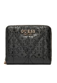 Guess Mały Portfel Damski Aldina Slg SWGG96 63137 Czarny. Kolor: czarny. Materiał: skóra