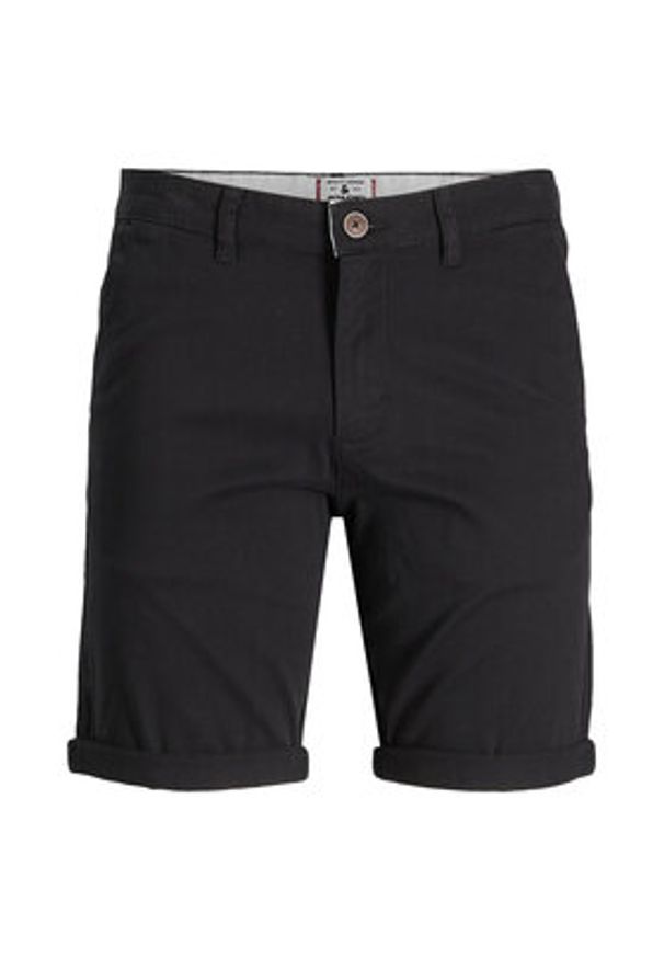 Jack & Jones - Jack&Jones Szorty materiałowe Dave 12182549 Czarny Regular Fit. Kolor: czarny. Materiał: bawełna