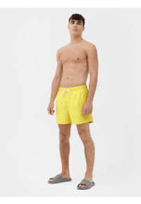 4f - Spodenki plażowe boardshorty męskie. Kolor: żółty. Materiał: materiał, włókno, elastan #1