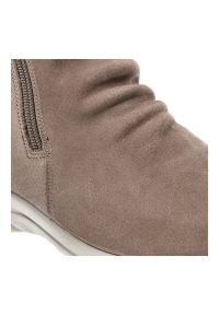 Szare Botki G-Comfort Ocieplane Buty Damskie. Okazja: na co dzień. Zapięcie: zamek. Kolor: szary. Materiał: skóra, futro. Wzór: aplikacja. Obcas: na obcasie. Styl: casual, elegancki. Wysokość obcasa: niski #8