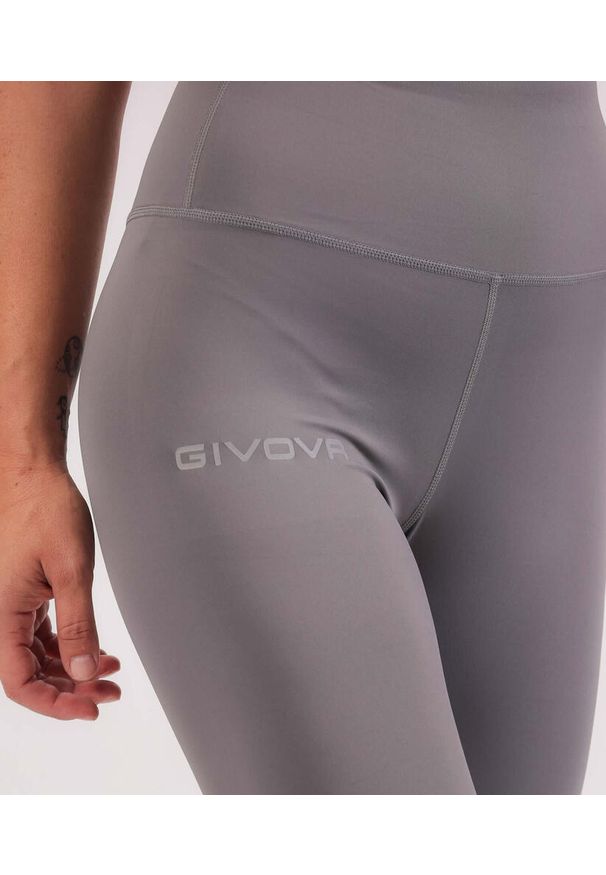 Legginsy damskie Givova Basic ciemnoszare S. Stan: podwyższony. Kolor: szary. Sport: fitness