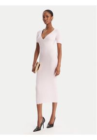 Elisabetta Franchi Sukienka dzianinowa AM-53S-51E2 Różowy Slim Fit. Kolor: różowy. Materiał: wiskoza #5