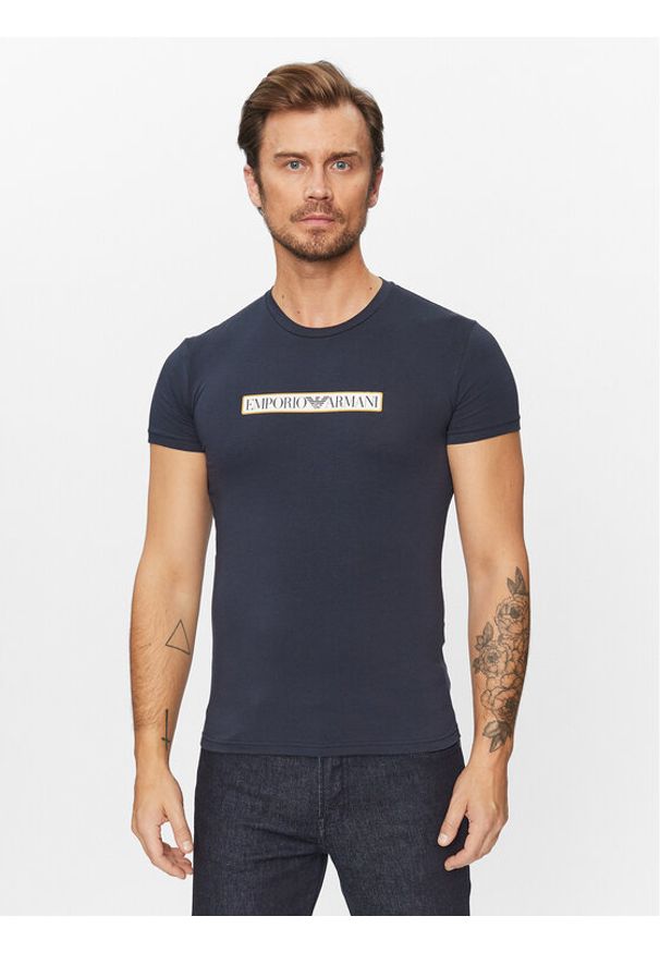 Emporio Armani Underwear T-Shirt 111035 3F517 00135 Granatowy Regular Fit. Kolor: niebieski. Materiał: bawełna