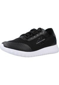 Tenisówki Calvin Klein Model Eva Runner Monologo W Kolor Czarny. Kolor: czarny. Materiał: tkanina