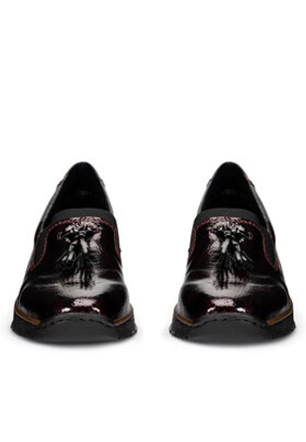 Rieker Półbuty 53751-35 Bordowy. Kolor: czerwony. Materiał: skóra