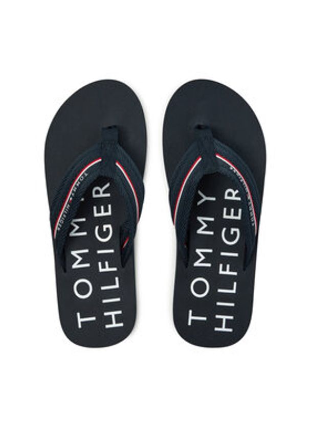 TOMMY HILFIGER - Tommy Hilfiger Japonki Web Beach Sandal FM0FM05340 Granatowy. Kolor: niebieski. Materiał: materiał