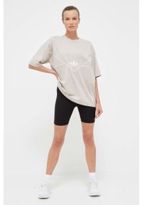 adidas Originals t-shirt bawełniany kolor beżowy. Kolor: beżowy. Materiał: bawełna #3