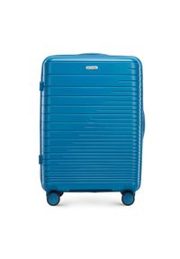 Wittchen - Zestaw walizek z polipropylenu z błyszczącymi paskami niebieski. Kolor: niebieski. Wzór: paski, aplikacja. Styl: elegancki #3