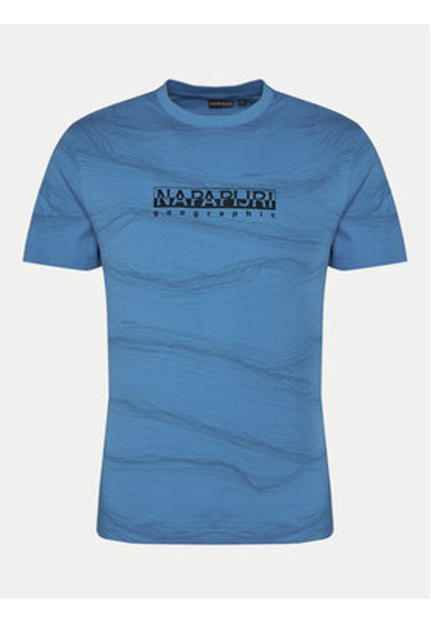 Napapijri T-Shirt B-Cellini NP0A4ILS Niebieski Regular Fit. Kolor: niebieski. Materiał: bawełna