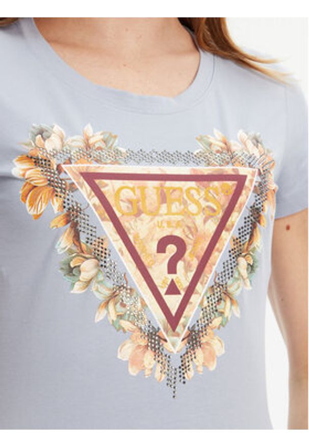Guess T-Shirt W5YI08 J1314 Niebieski Regular Fit. Kolor: niebieski. Materiał: bawełna